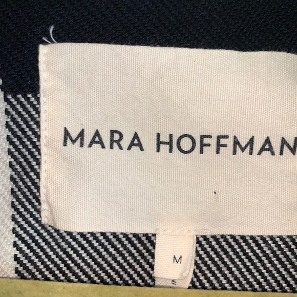Mara Hoffman Plaid Tatum White Black Check Jacket Medium - Picture 9 of 10
